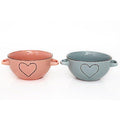 Heart Of The Home Porcelain Heart Bowl - Blue or Pink
