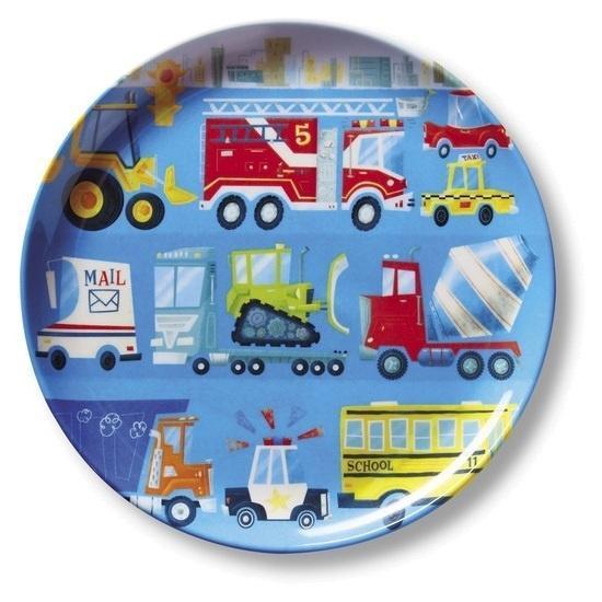 The Kids Store-CROCODILE CREEK MELAMINE PLATE - BUSY CITY-